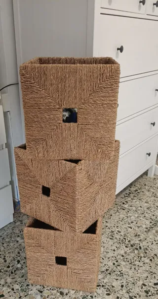 Cestas Mimbre Ikea (3 unidades)