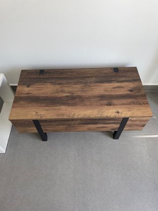 Mesa centro elevable madera y metal