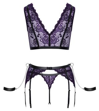 Completo lingerie pizzo viola TG XL