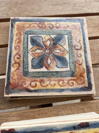Lote 16 azulejos gres catalán decorativos