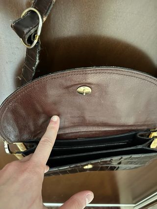 Borsetta vintage pelle coccodrillo marrone Morando