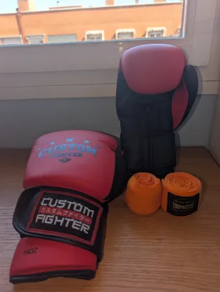 Guantes Boxeo Custom Fighter 14oz Rojos