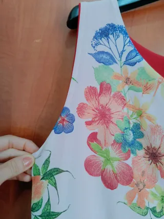 Canotta donna floreale viscosa