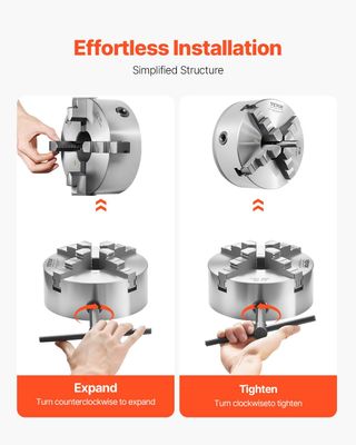 Mandril VEVOR K12-200 4 mordazas 200mm