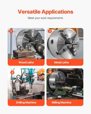 Mandril VEVOR K12-200 4 mordazas 200mm