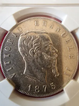 Regno d'Italia 1875 5 Lire Vittorio Emanuele II
