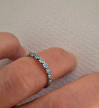 Anillo y Pendientes Plata Ley Turquesa