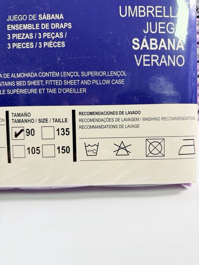 Juego Sábanas Verano Cama 90cm