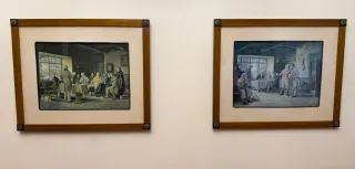 Cuadros antiguos madera y papel