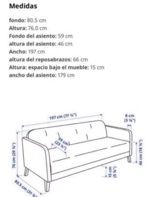 Sofá Ikea Linanas Beige Tela