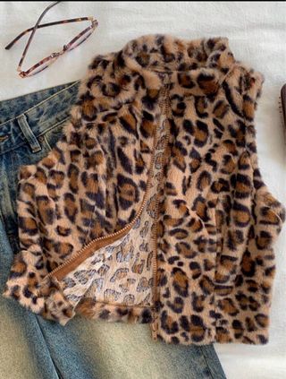 Gilet donna fantasia leopardata