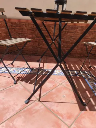 Conjunto mesa y 2 sillas jardín