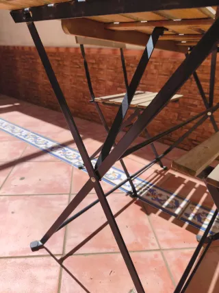 Conjunto mesa y 2 sillas jardín