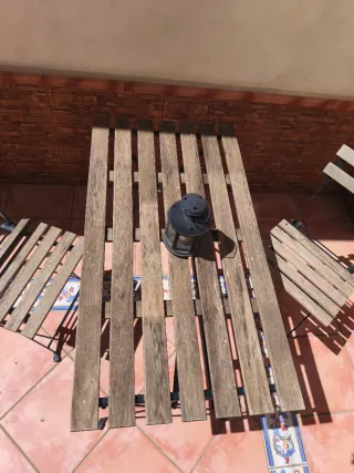 Conjunto mesa y 2 sillas jardín