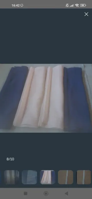 Cortina+ panel japonés tela blanco y azul