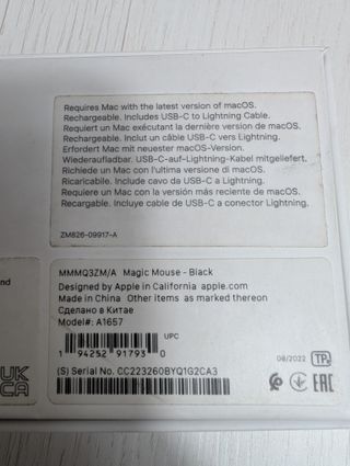 Ratón Apple Magic Mouse Recargable Negro