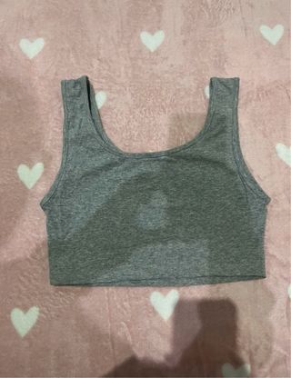 Crop top tirantes gris Shein petite L sport básico