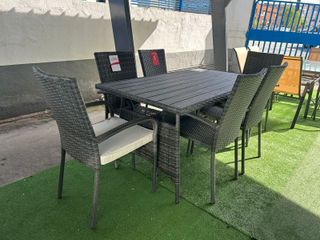 OFERTA NUEVA MESA MAS 6 SILLAS PARA TERRAZA