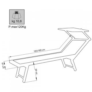 Sdraio Bianco Alluminio e Textilene con Tettuccio