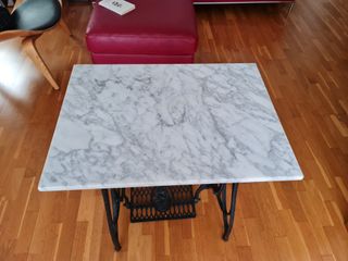 Mesa Mármol Pie Máquina Coser Antigua