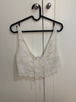 Top encaje blanco talla única