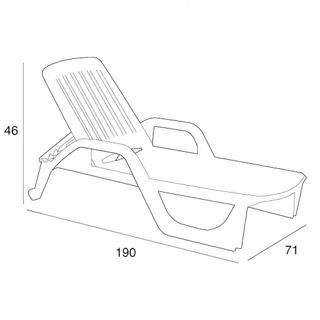 Lettino Prendisole in Resina con Ruote Impilabile