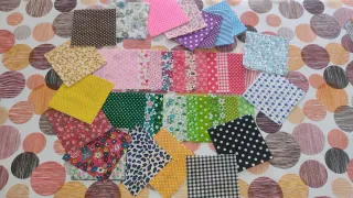 100 Retales de tela colores