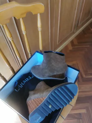 Botines Carmela Marrones Cuña