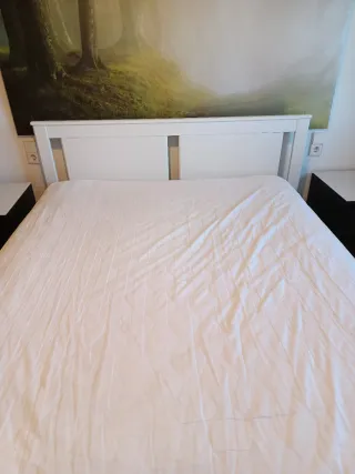 Cama Matrimonio Blanca con Cabecero y Cajones