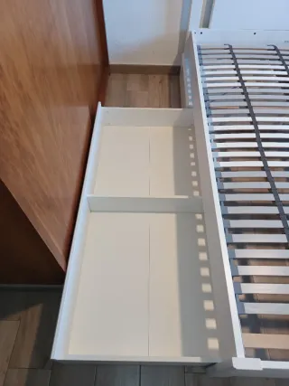 Cama Matrimonio Blanca con Cabecero y Cajones