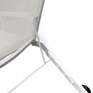 Lettino in Alluminio e Textilene con Ruote Bianco