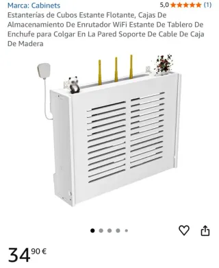 Estantería flotante WiFi madera blanca