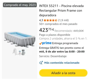 Piscina Intex 4x2x1 + depuradora y mueble.