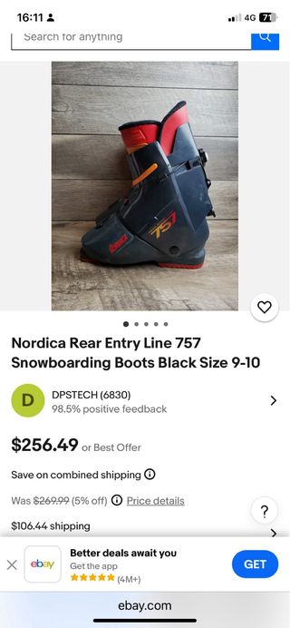 Botas de esquí Nordica 757 Rear Entry. Talla 45