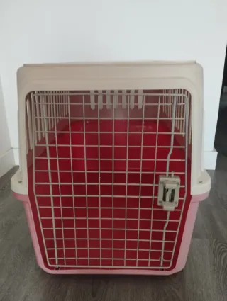 Transportín Perro Grande Rosa y Blanco