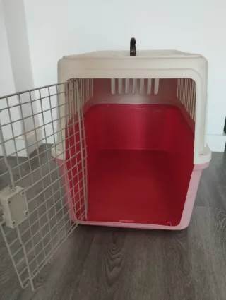 Transportín Perro Grande Rosa y Blanco