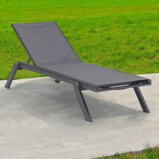 Lettino in Alluminio e Textilene 198 cm Antracite