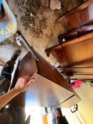 4 Mesitas de noche antiguas de madera