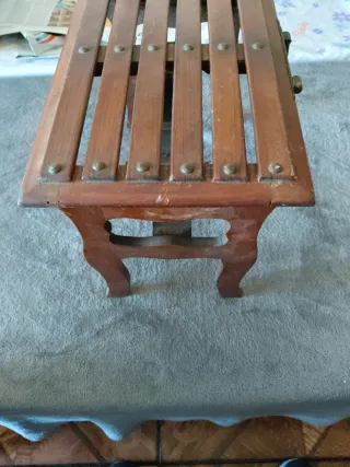 Banqueta de barco madera y bronce