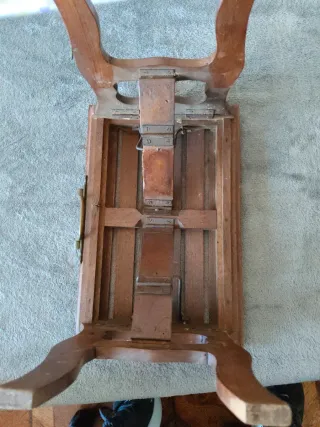 Banqueta de barco madera y bronce