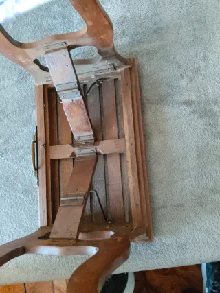 Banqueta de barco madera y bronce