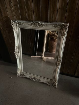 Espejo Vintage Dorado y Blanco