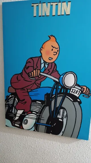 Cuadro Tintín Moto 70x100cm