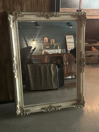 Espejo Marco Vintage Beige y Dorado + Grande