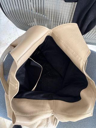 Bolso Massimo Dutti Beige Piel