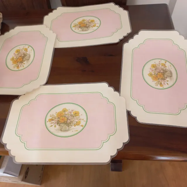 4 manteles individuales florales