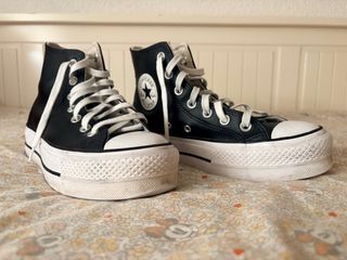 Converse All Star Plataforma Piel Negra