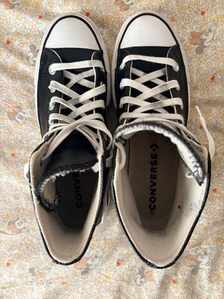 Converse All Star Plataforma Piel Negra