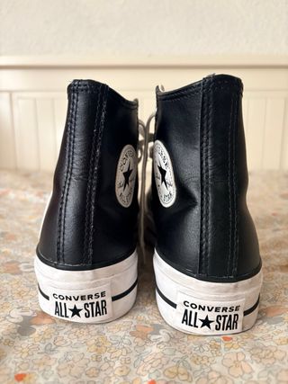 Converse All Star Plataforma Piel Negra