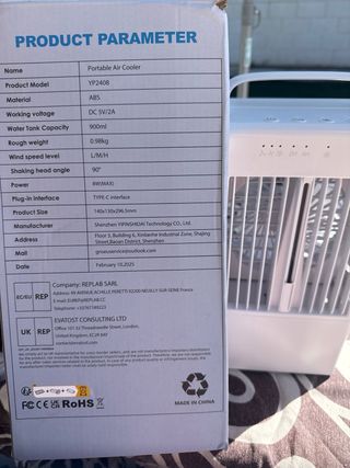 Aire Acondicionado Portátil Blanco